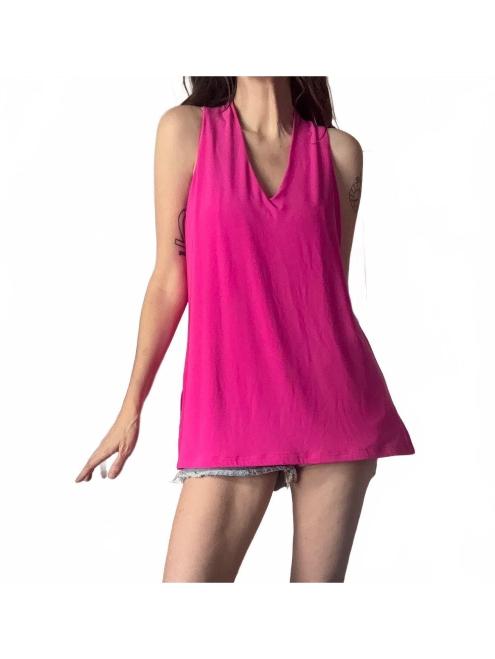 Joseph Ribkoff Sleeveless Pink V-Neck Top - Size 8